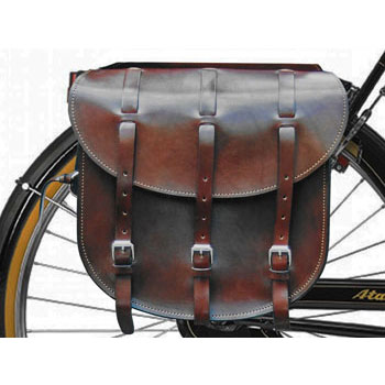 borse laterali vintage in cuoio, per bici