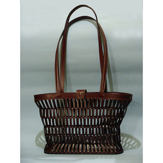 borsa-shopper-listelli-verticale-cuoio- pelle- artigianale- fatto a mano-borse Pescara