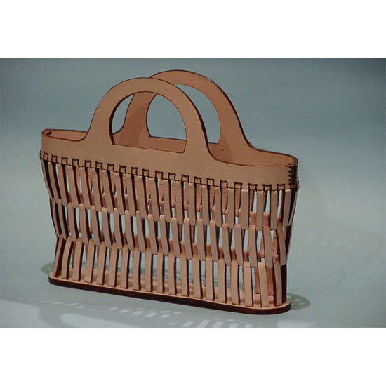 borsa-mini-shopper-listelli-verticale-cuoio- pelle- artigianale- fatto a mano-borse Pescara