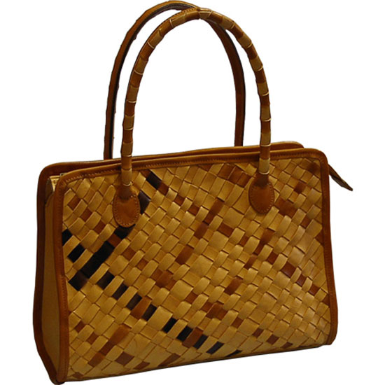 borsa-cuoio-intrecciato-filetti-irregolari- pelle- artigianale- fatto a mano-borse Pescara