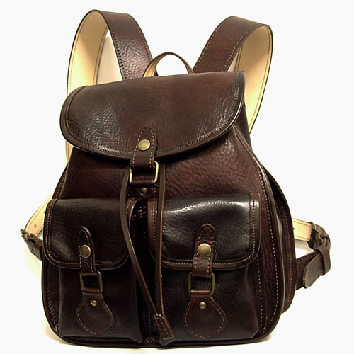zainetto-doppie-tasche-in-cuoio-mod.-Bo- pelle- artigianale- fatto a mano-borse Pescara
