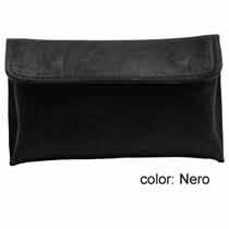 porta-tabacco-cartine-filtri in cuoio nero, con bottoni