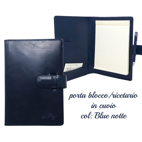 porta ricettario in cuoio Blue 